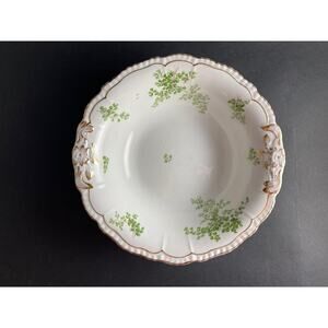Antique John Maddock and Sons Shamrock Serving Bowl | Late 1800s Royal Vitreous